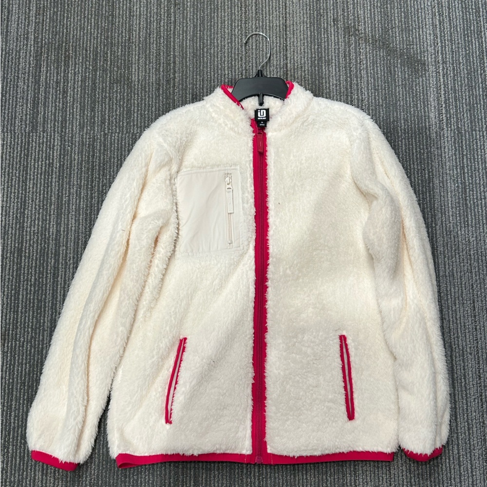 Ideology Cream and Pink Puffer Jacket Sporty Design